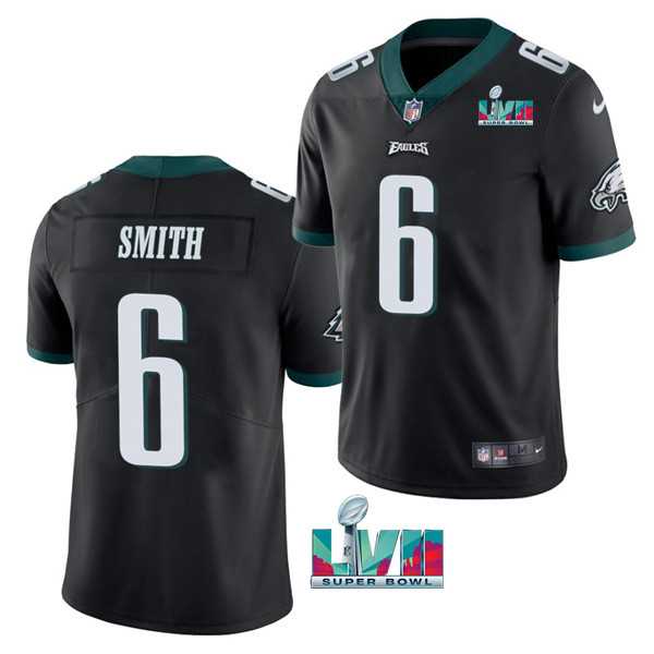Men & Women & Youth Philadelphia Eagles #6 DeVonta Smith Black Super Bowl LVII Patch Vapor Untouchable Limited Stitched Jersey->philadelphia eagles->NFL Jersey